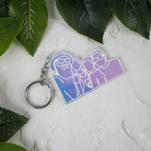 Holographic Family Outline Keychain