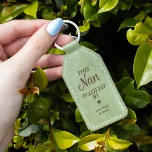 Mother's Day Green Leatherette Keychain