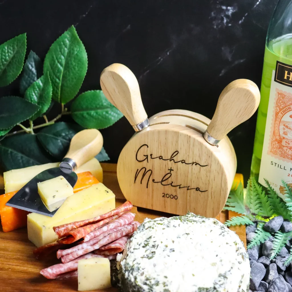 Personalised gift ideas under $50 - engraved cheese knife set