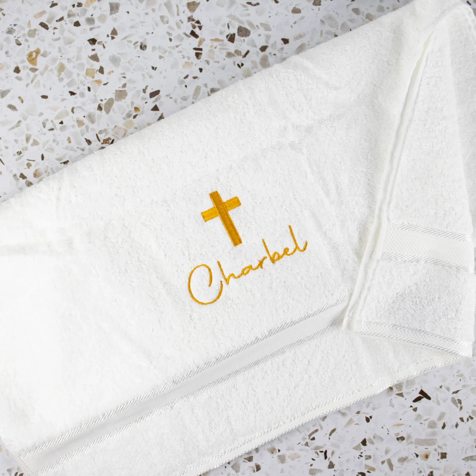 Personalised christening towel