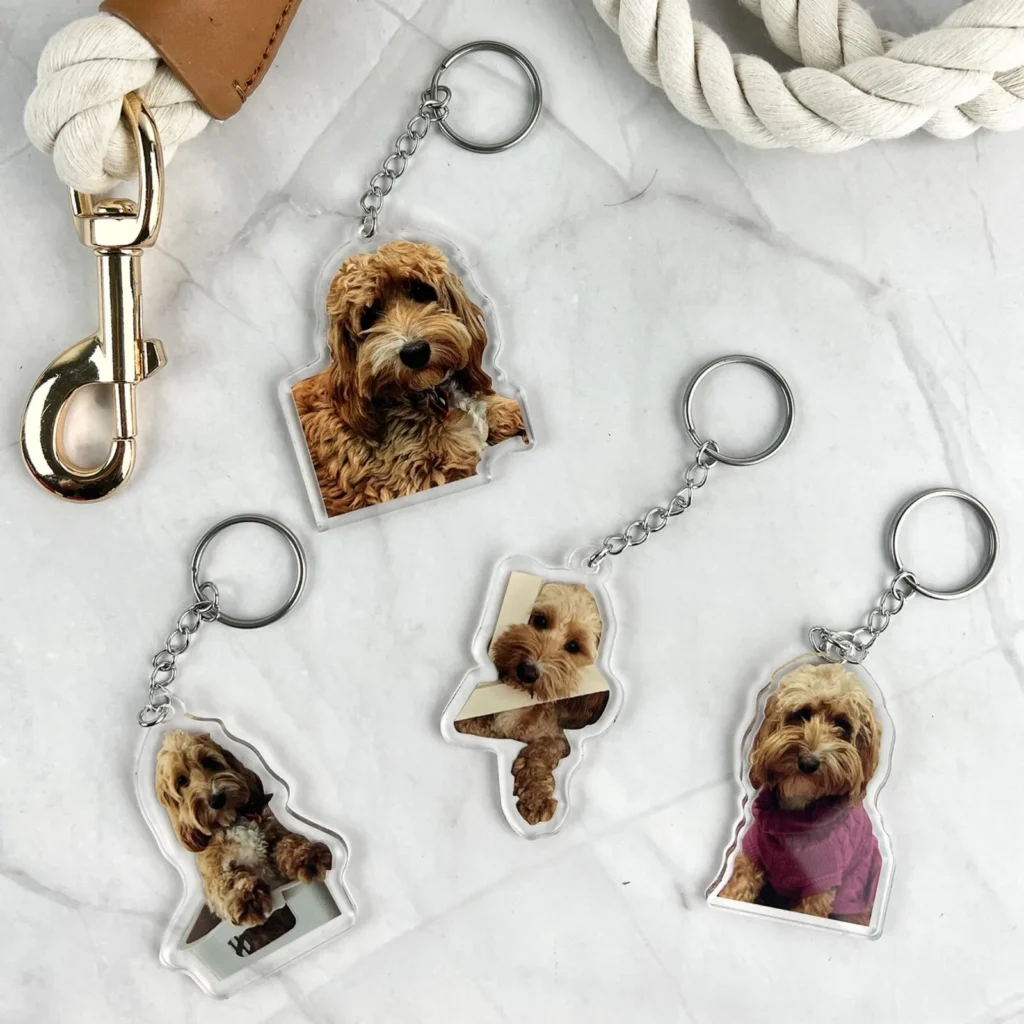 Personalised gift ideas under $50 - custom pet photo acrylic keychain