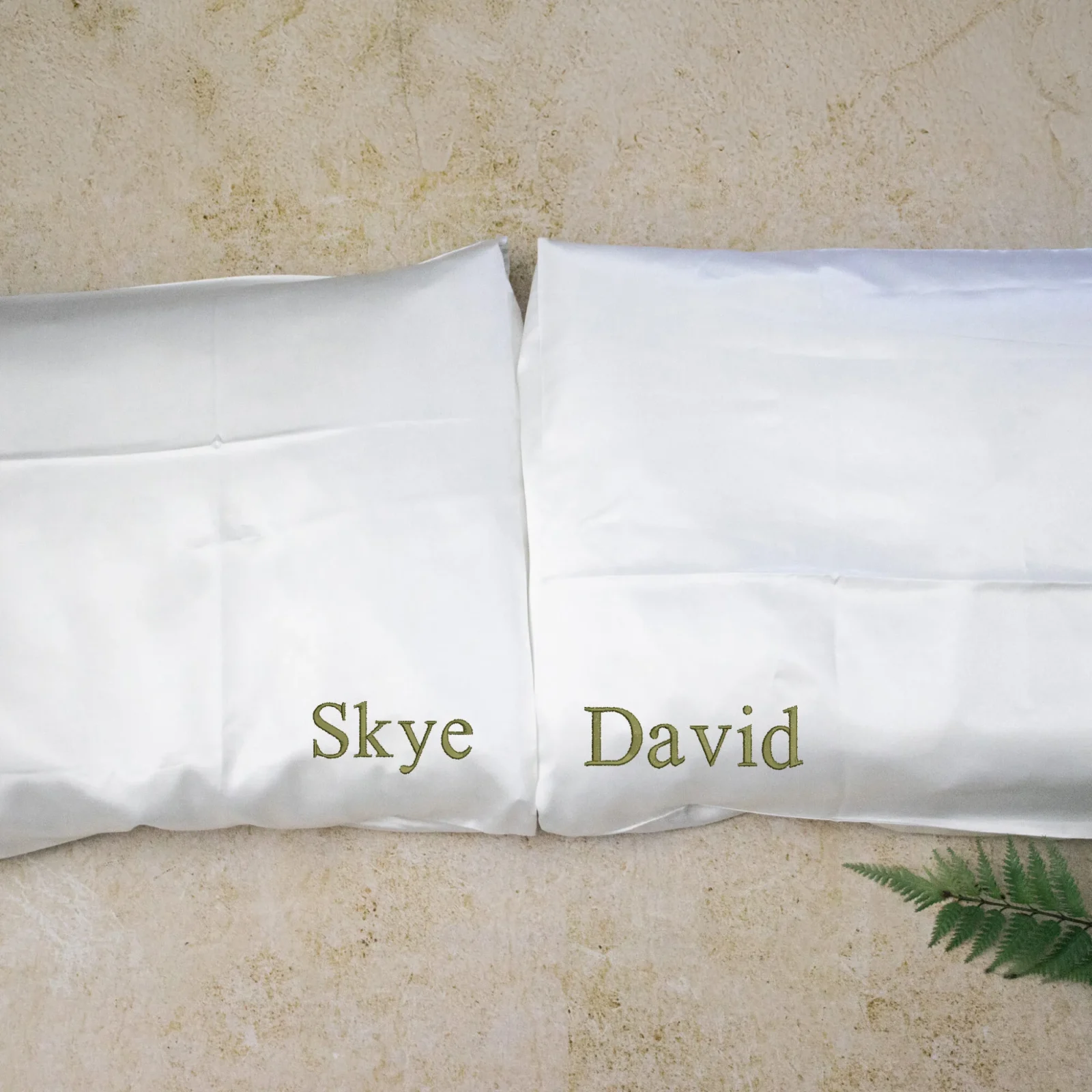 Couples Embroidered Satin Pillow Cases