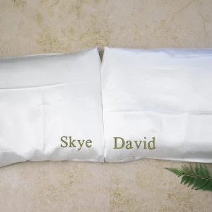 Couples Embroidered Satin Pillow Cases