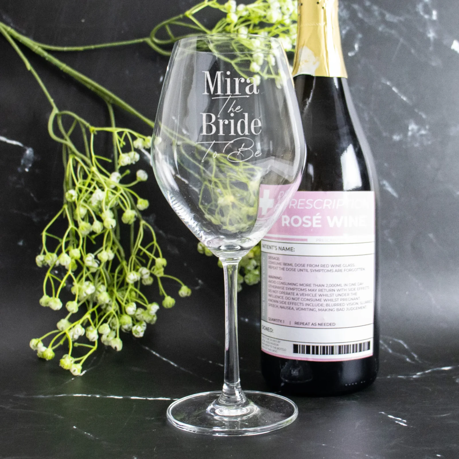 Deluxe Engagement Wine Glass