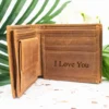 Engraved Coffee Genuine Leather Wallet