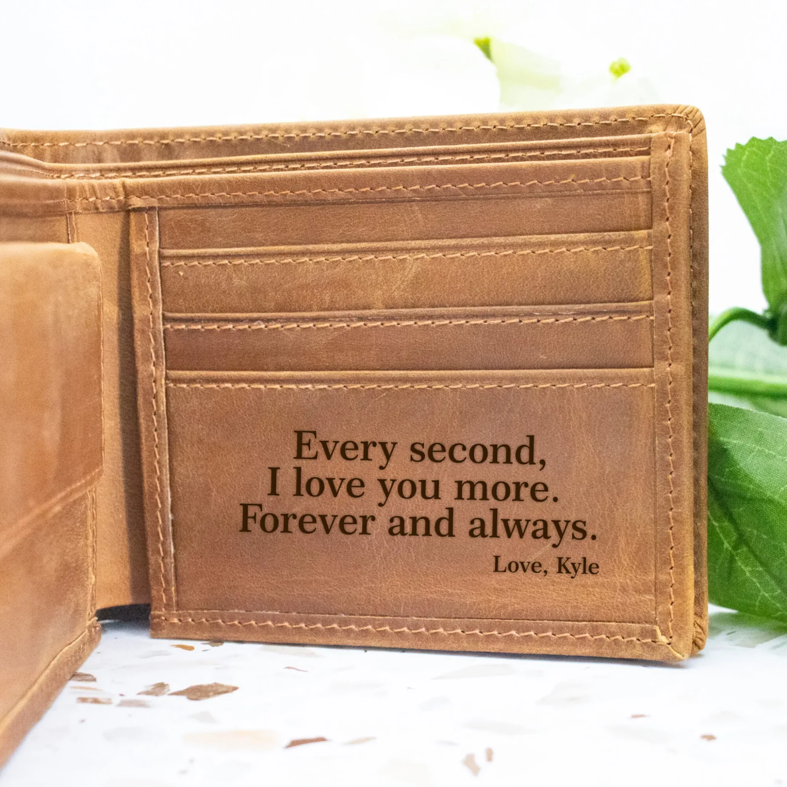 I love you Always Coffee Genuine Leather Wallet