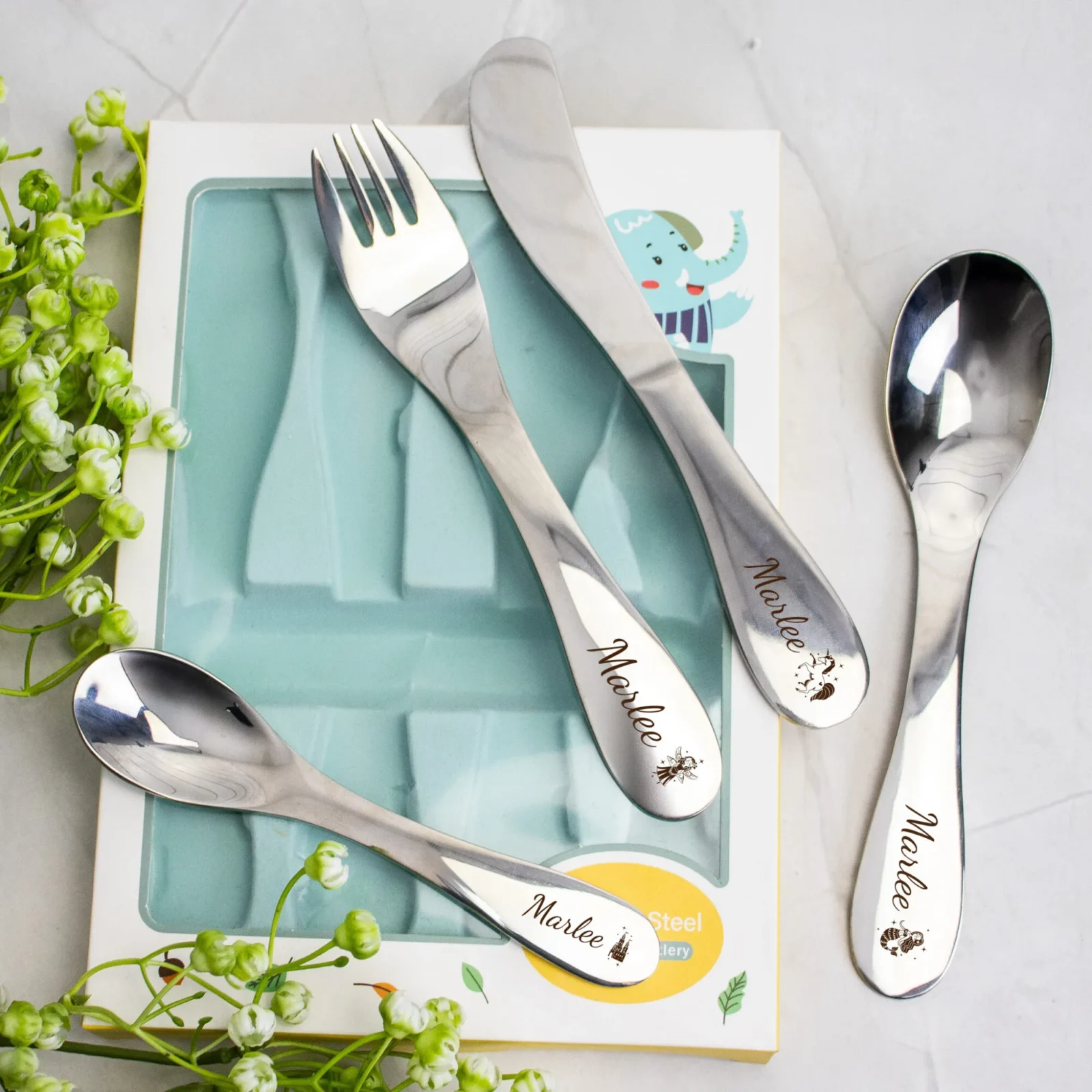 Kids Personalised Cutlery Set