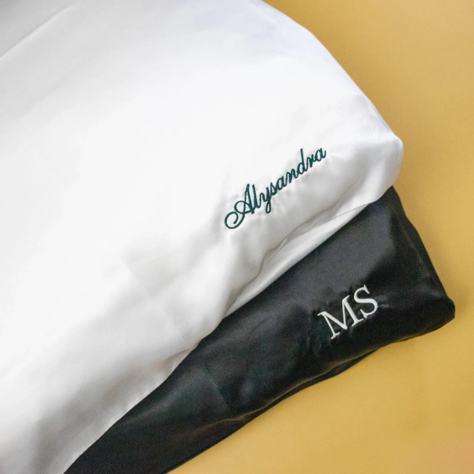 Personalised Satin Embroidered Pillow Case