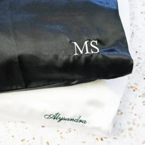 Personalised Satin Embroidered Pillow Case