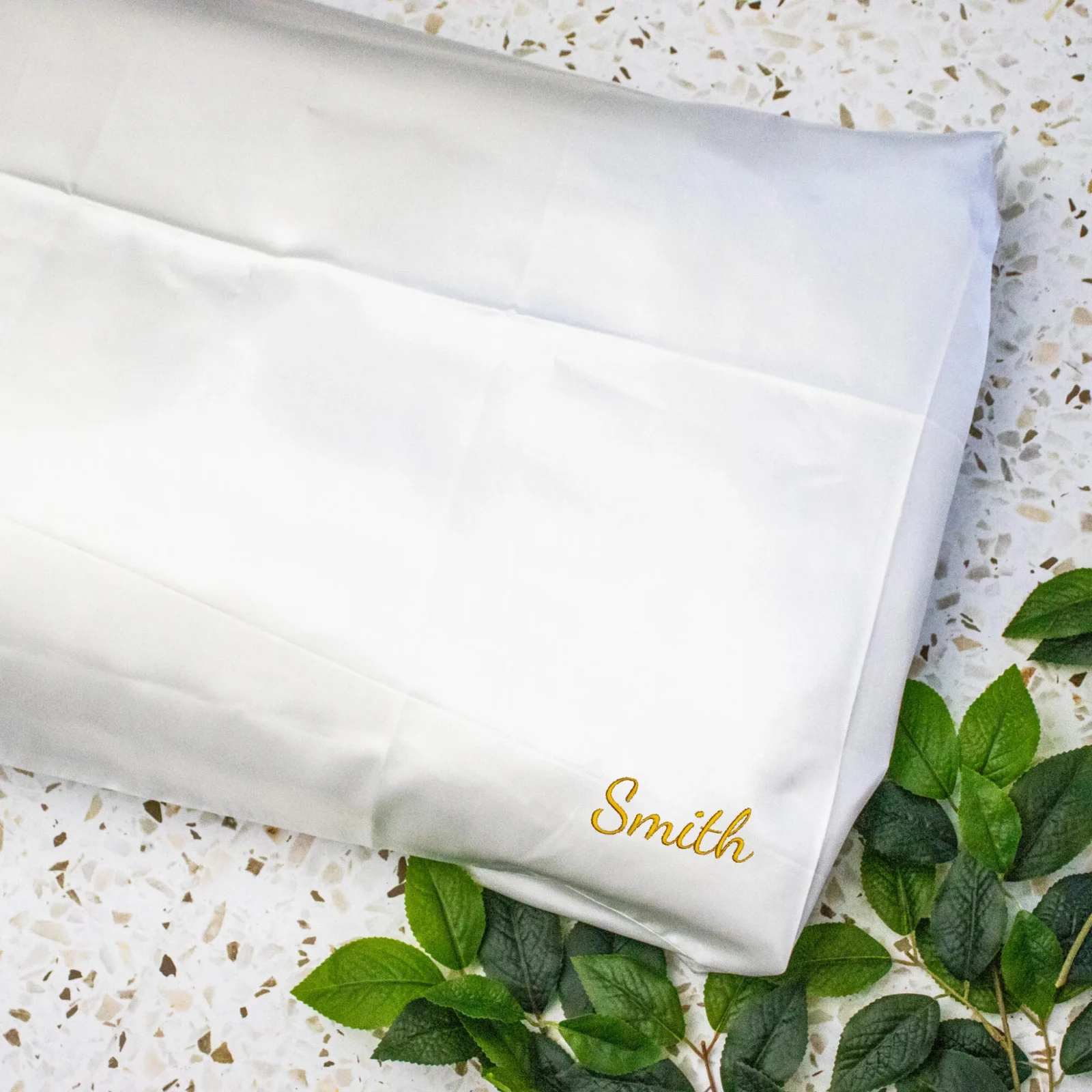 Personalised Satin Embroidered Pillow Case