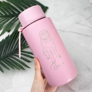 Pet outline drawing reusable 1 litre water bottle