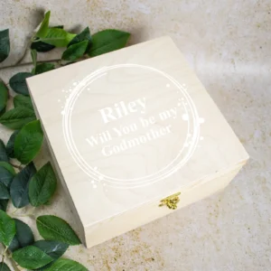 Will you be my godparent wooden box