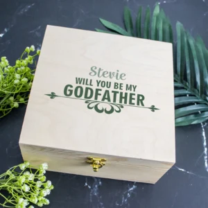 Will you be my godparent wooden box