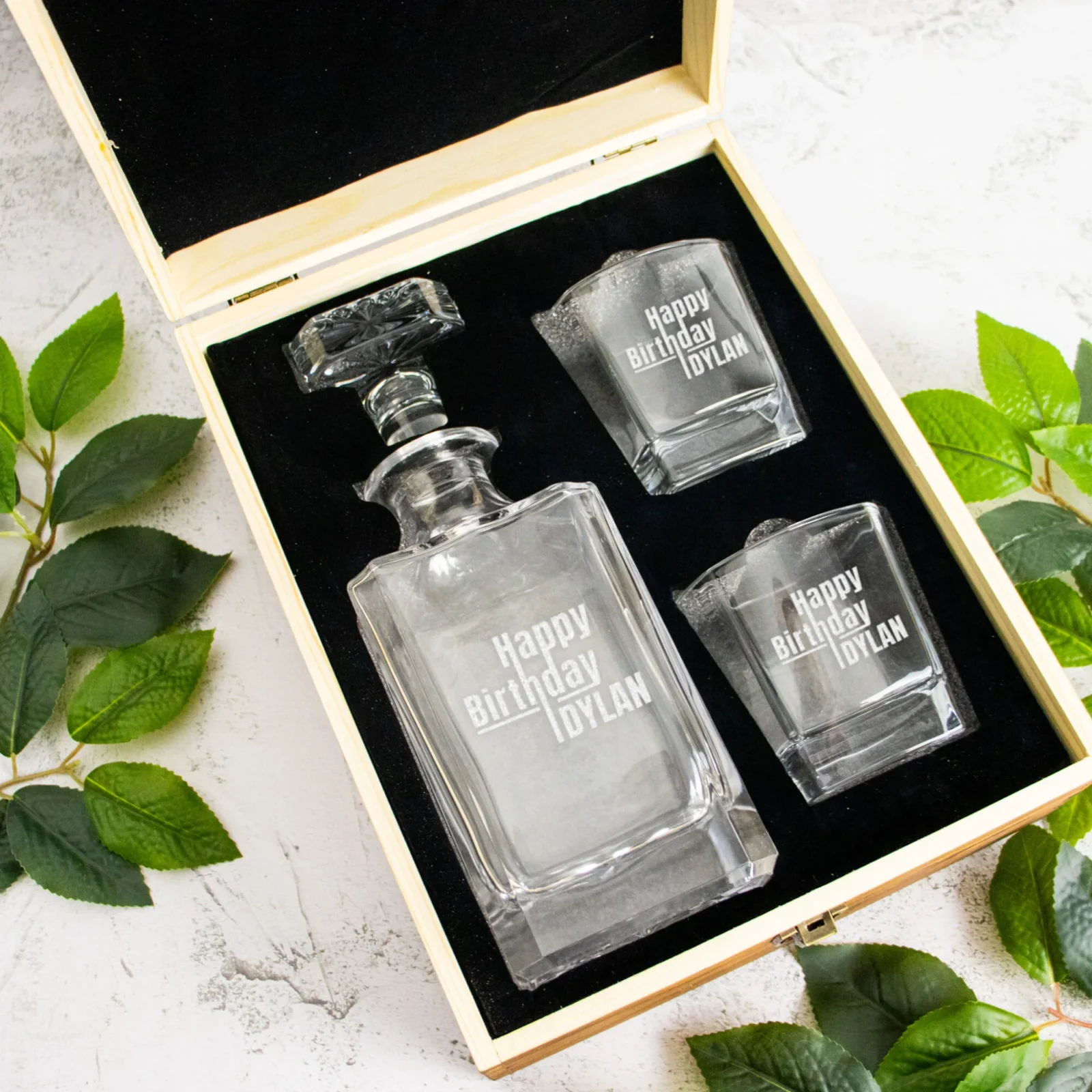 Birthday Boxed Decanter Set With Two Glasses