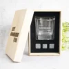 Groomsman Boxed Scotch Glass Set with Whiskey Stones