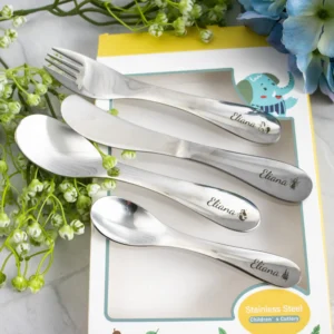 Personalised Kids Cutlery Set Engraved Name & Design Theme