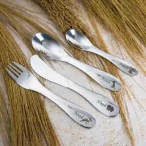 Personalised Kids Cutlery Set Engraved Name & Design Theme