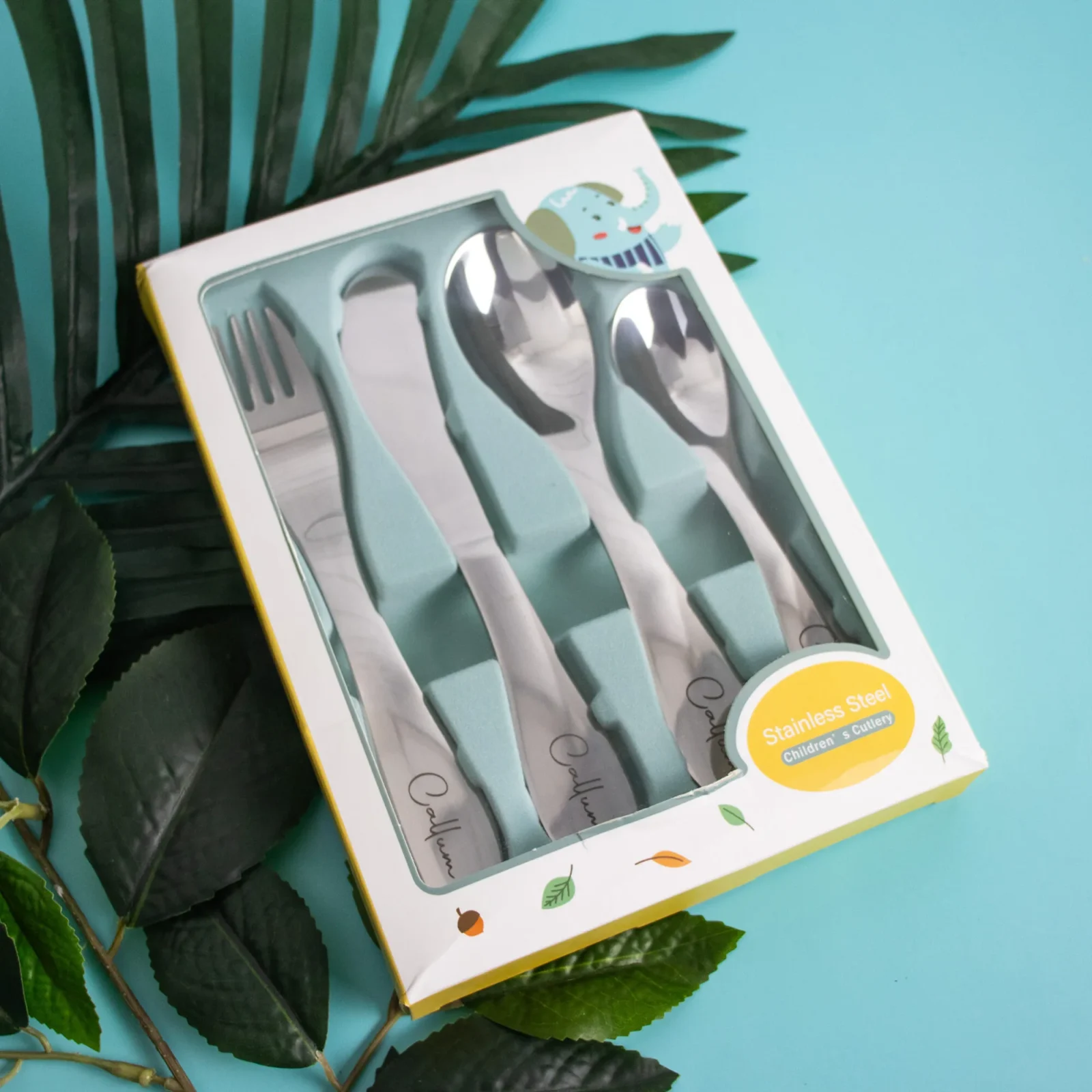 Personalised Kids Cutlery Set Engraved Name & Design Theme