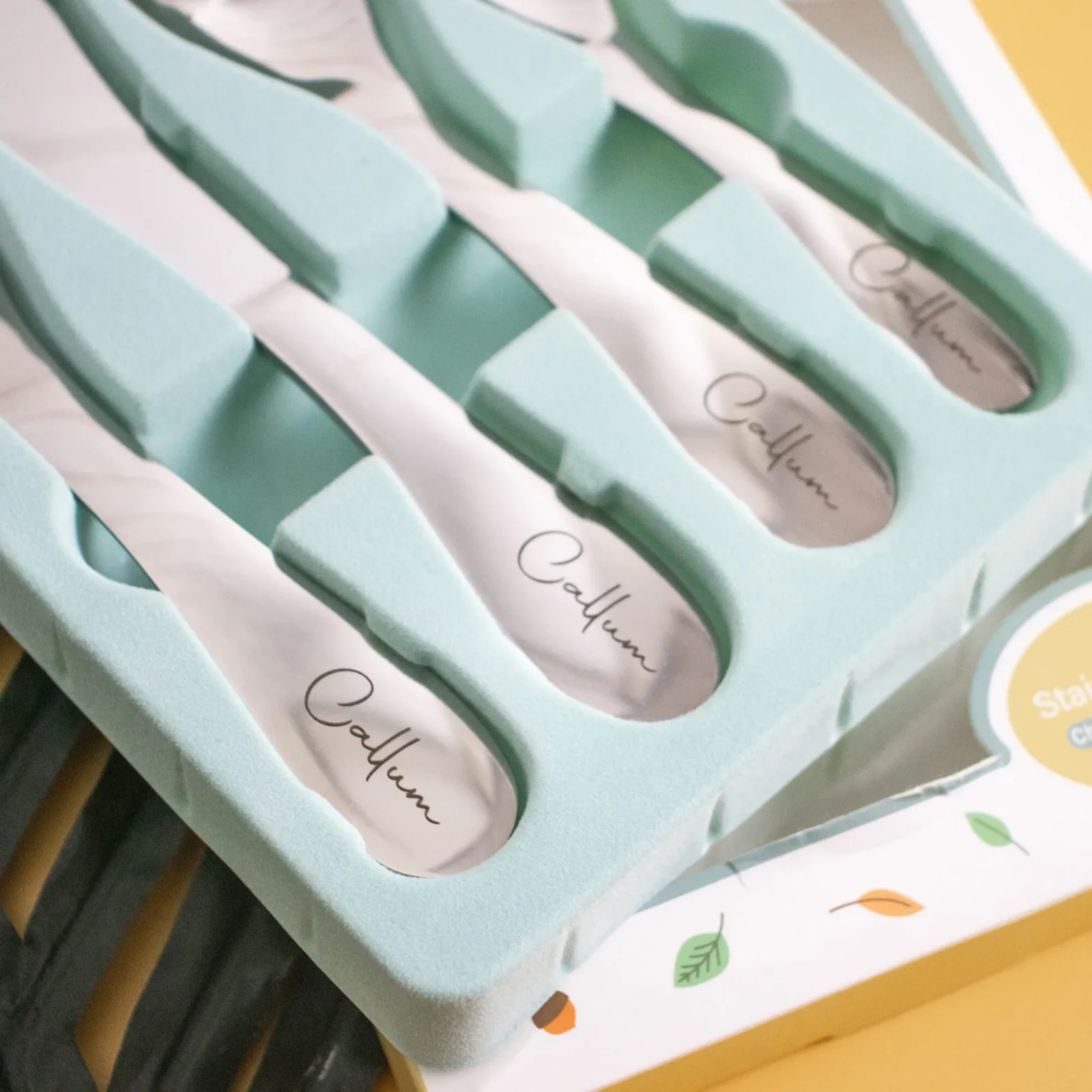 Personalised Kids Cutlery Set Engraved Name & Design Theme