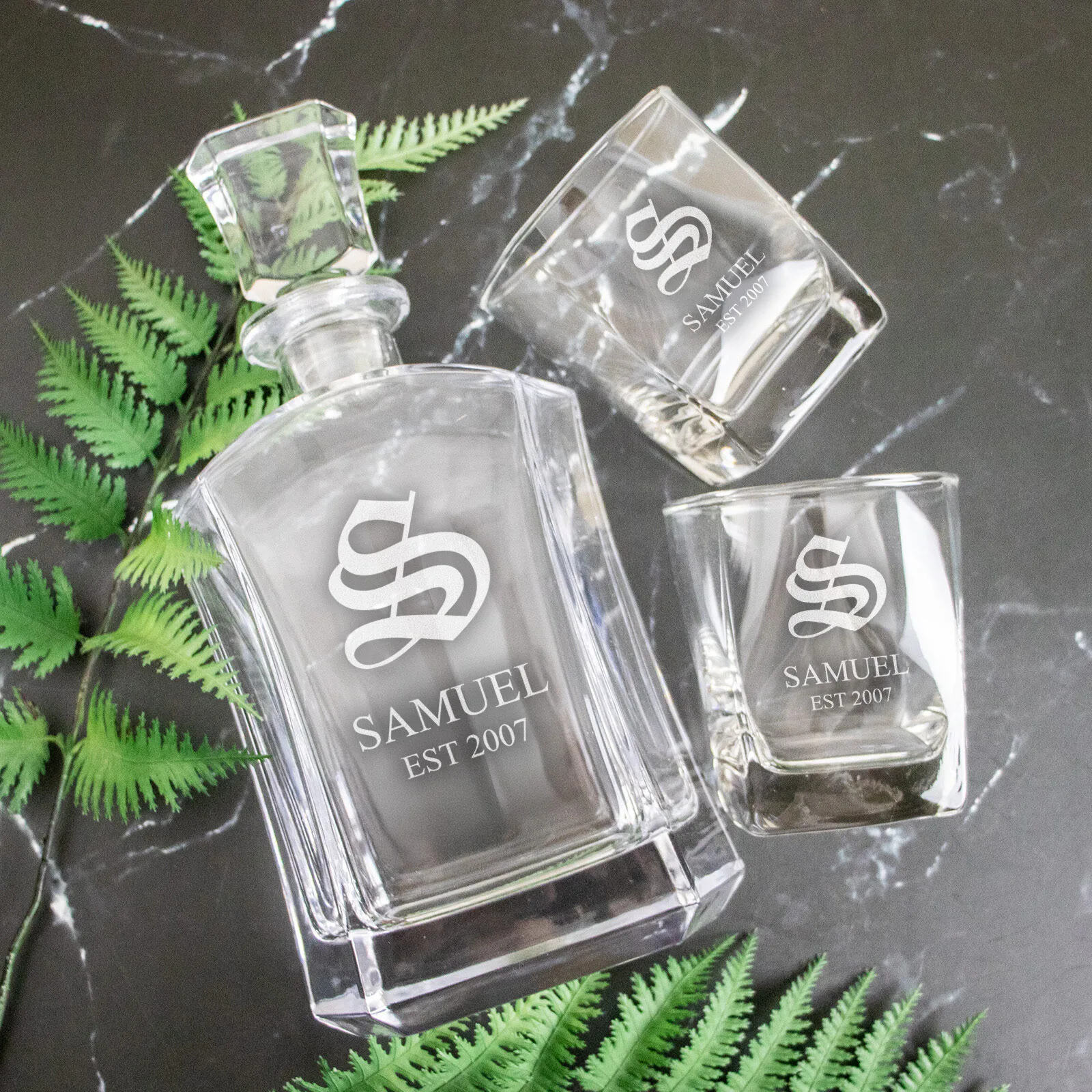 Personalised Monogram Modern Decanter