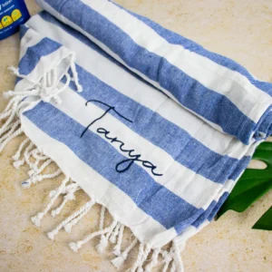 Personalised Turkish Beach Towel Embroidered NamePersonalised Turkish Beach Towel Embroidered Name