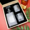 Dice roll vintage decanter set with two glasses