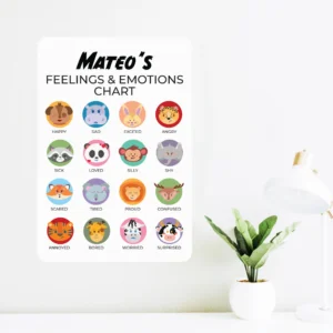 Emotions and feelings expression chart wall decal