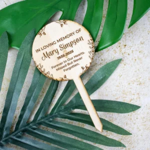Memorial wooden planter sticks