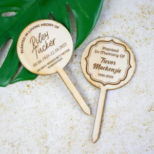Memorial wooden planter sticks