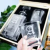 Monogram Boxed Vintage Decanter Set With Two Glasses