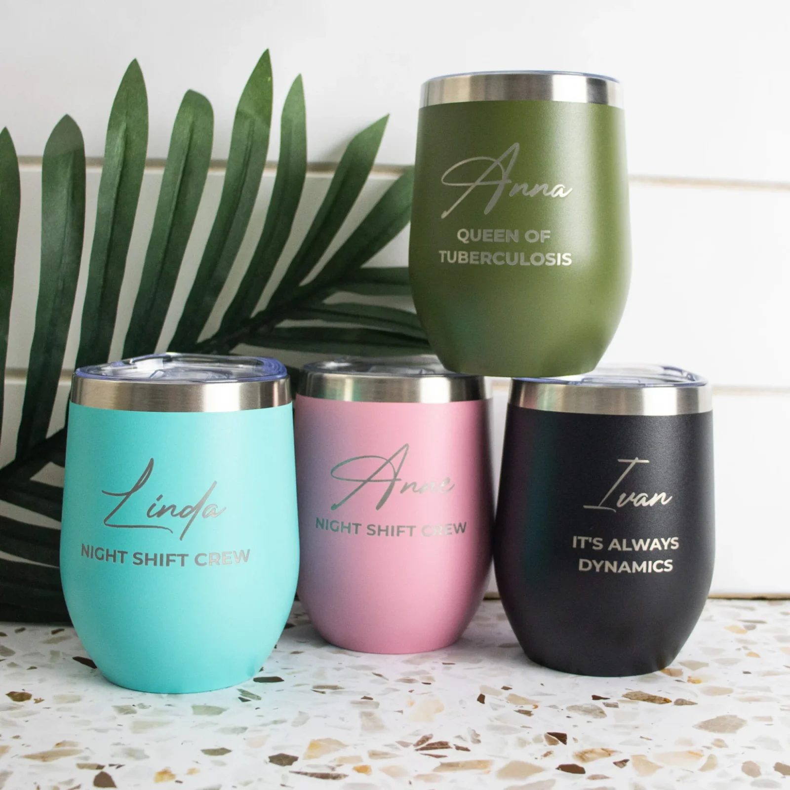 Personalised Coffee Order Tumbler Engraved with Your Name