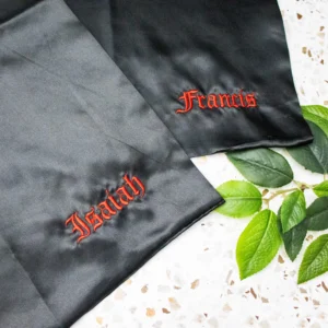 Personalised Satin Embroidered Pillow Case
