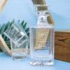 Personalised Whiskey Vintage Boxed Decanter Set With Two Glasses