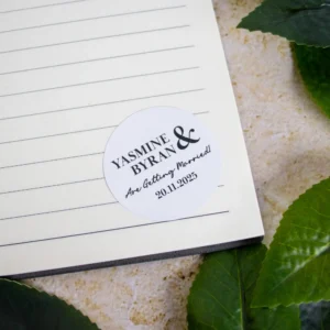 Round wedding save the date sticker sets