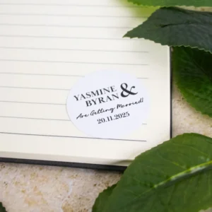 Round wedding save the date sticker sets