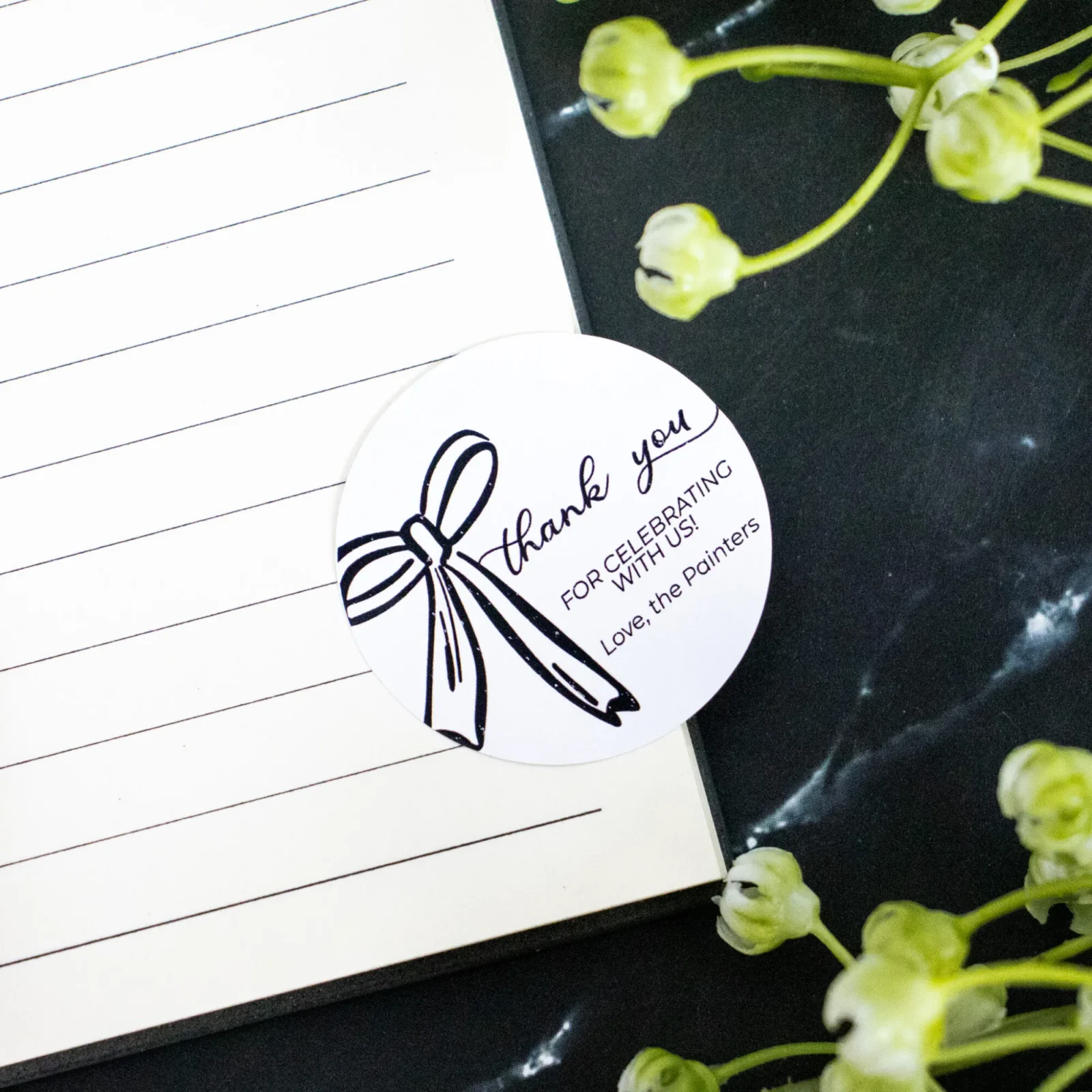 Round Wedding Thank You Sticker Sets