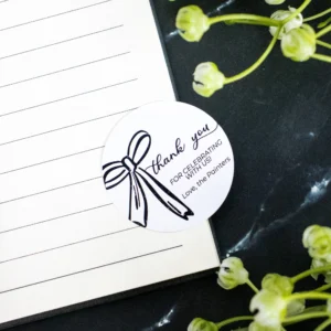 Round wedding thank you sticker sets 9 Round wedding thank you sticker sets