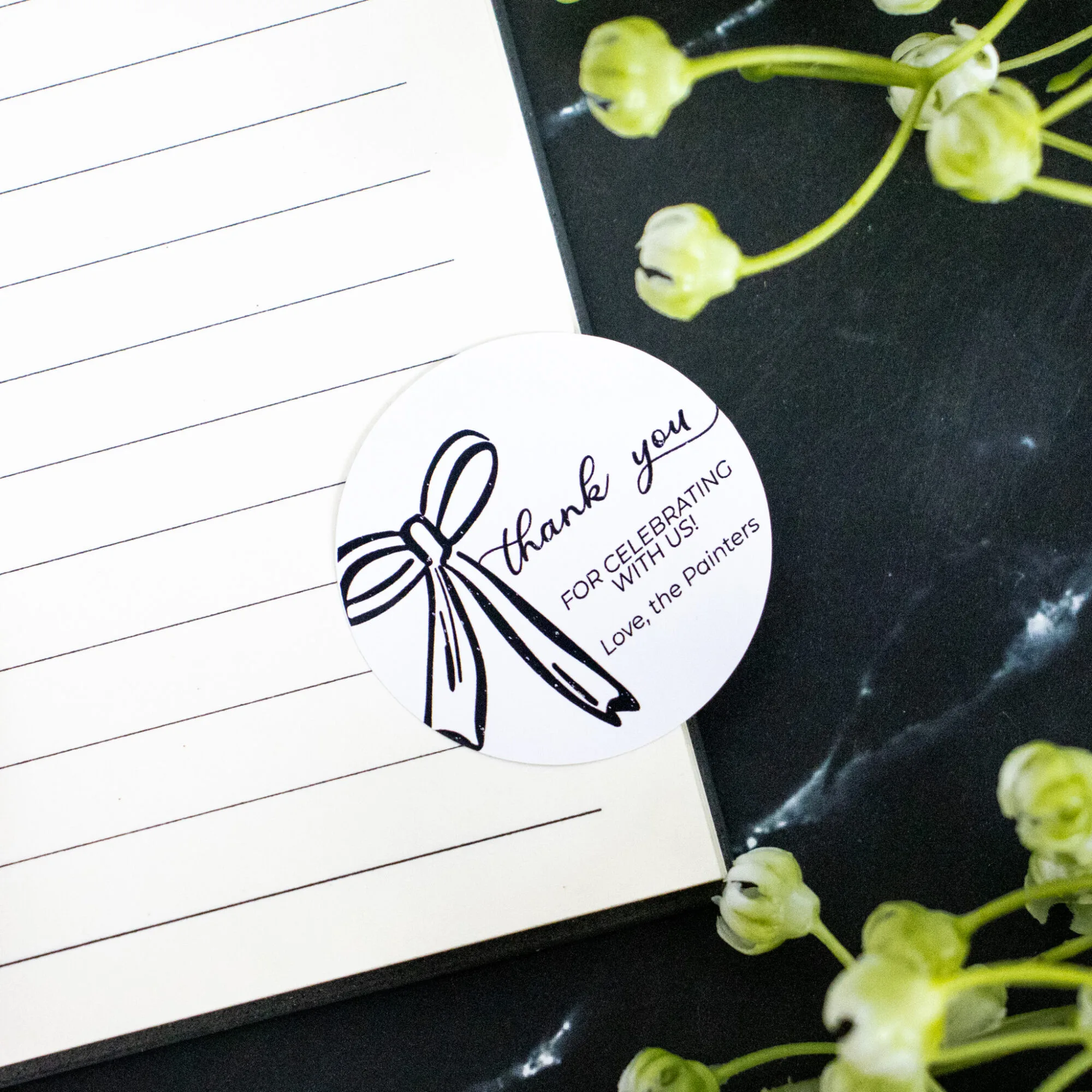 Round wedding thank you sticker sets 4 Round wedding thank you sticker sets