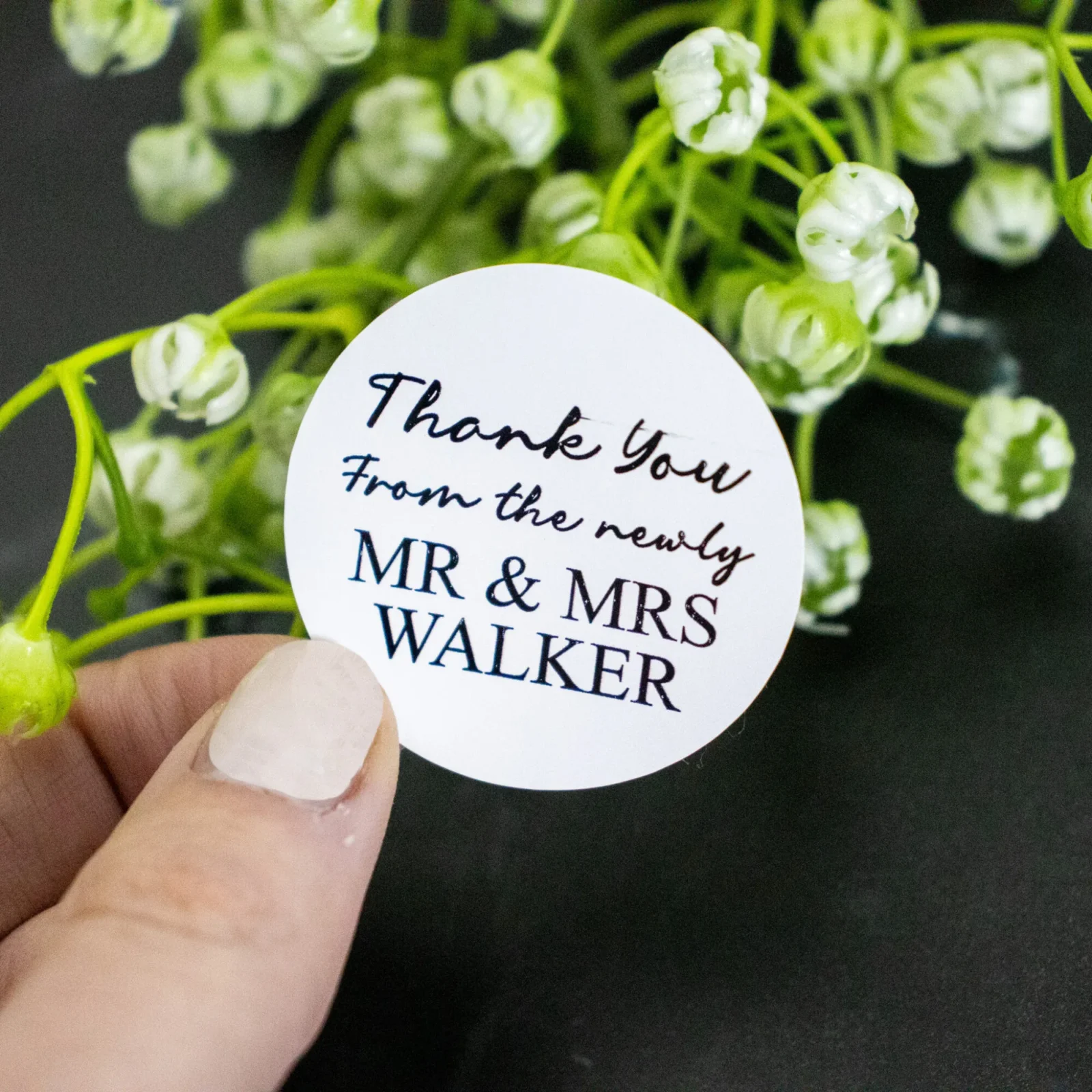 Round Wedding Thank You Sticker Sets