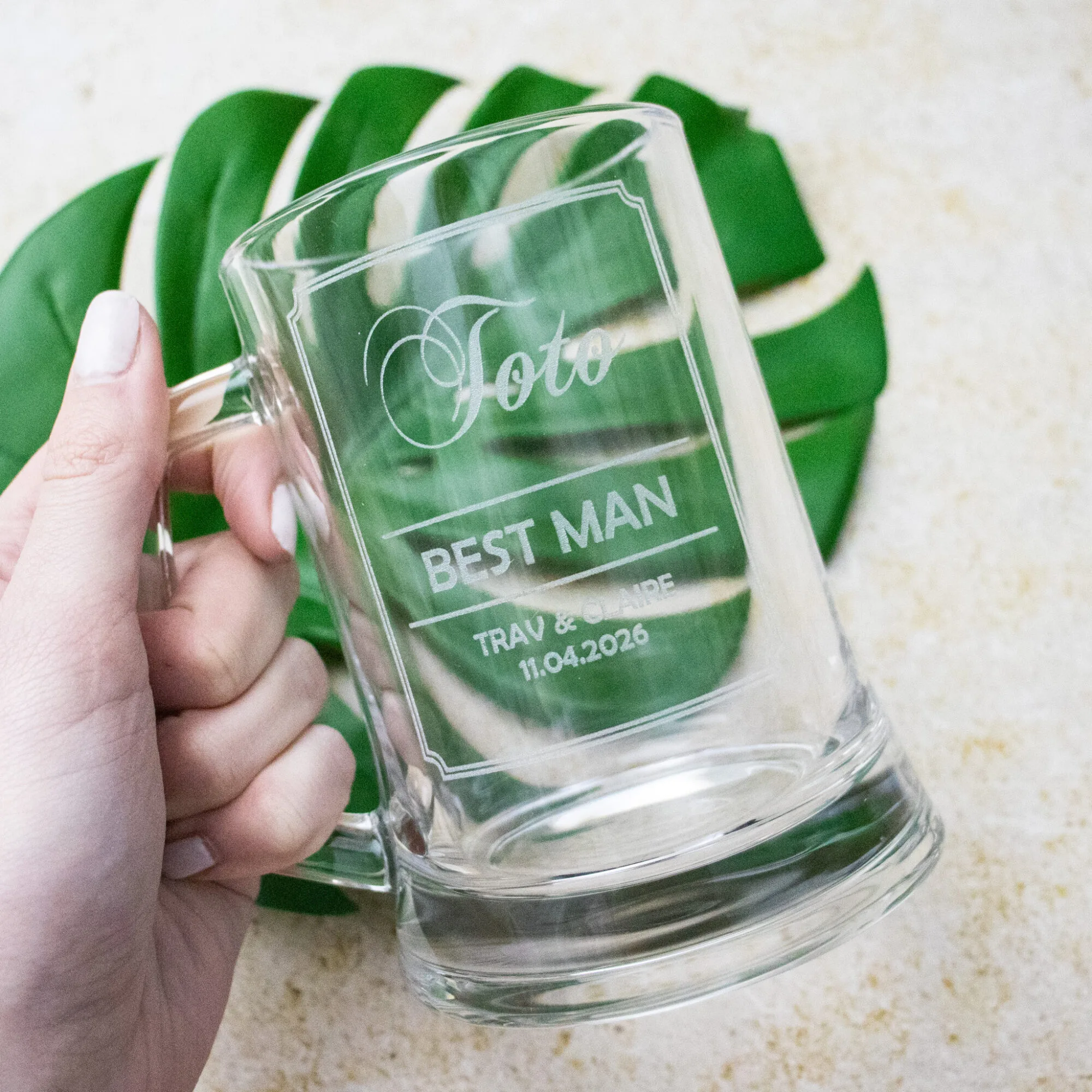 Wedding beer mug engraved for the bridal party 2 Wedding beer mug engraved for the bridal party