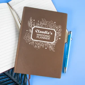 White floral wedding planner notebook