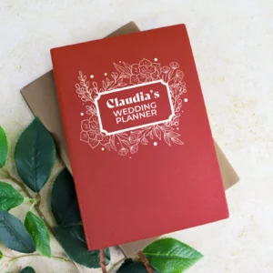 White floral wedding planner notebook