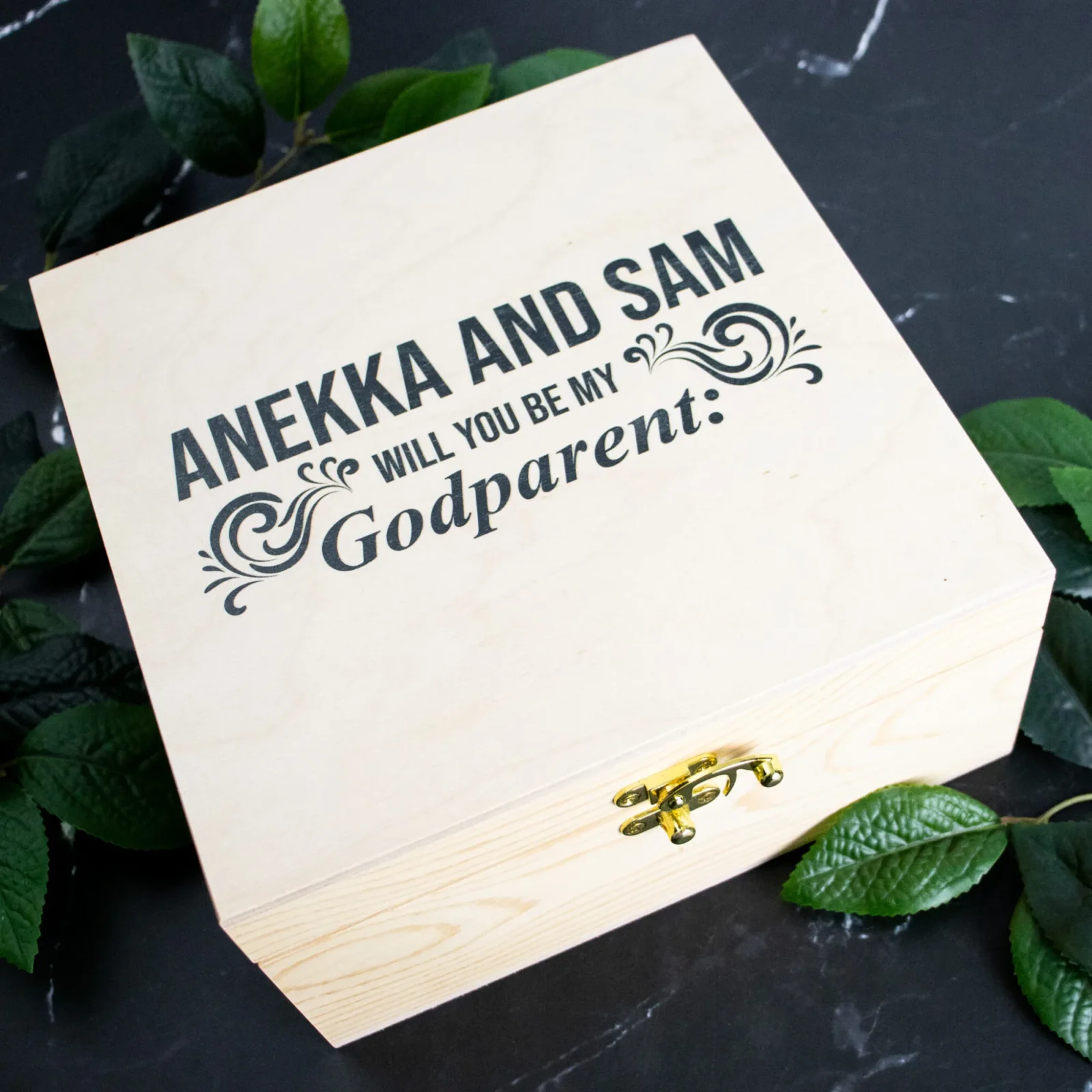 Will You Be My Godparent Wooden Box