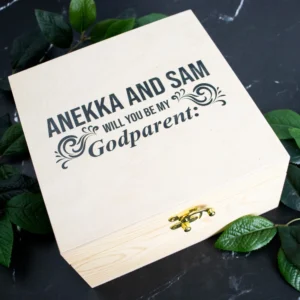 Will you be my godparent wooden box