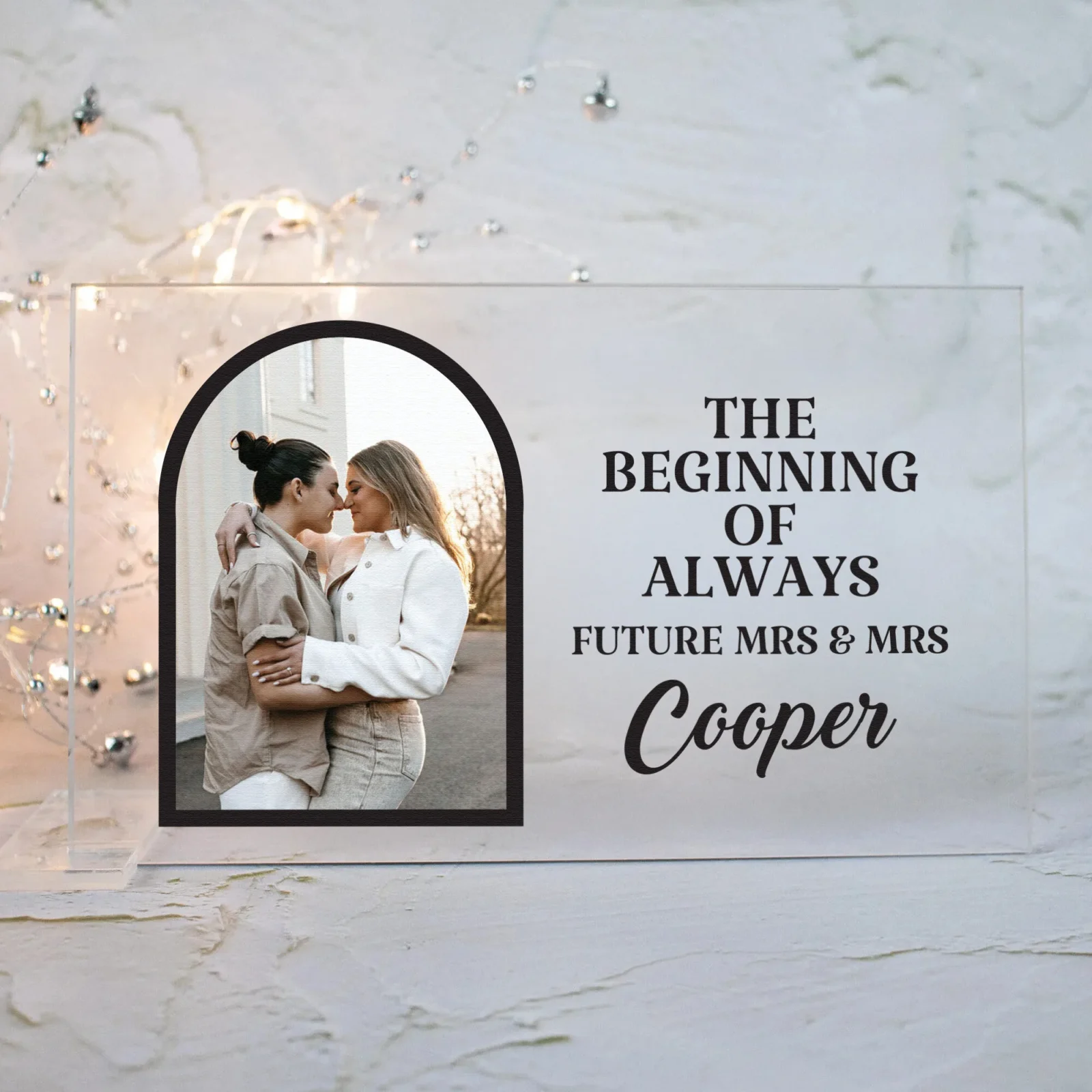 Couples Engagement Photo Plaque