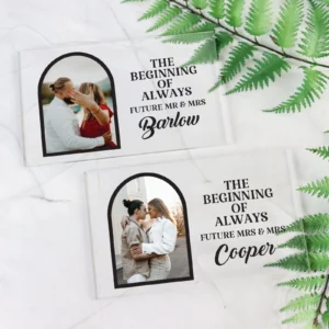 Couples engagement photo plaque
