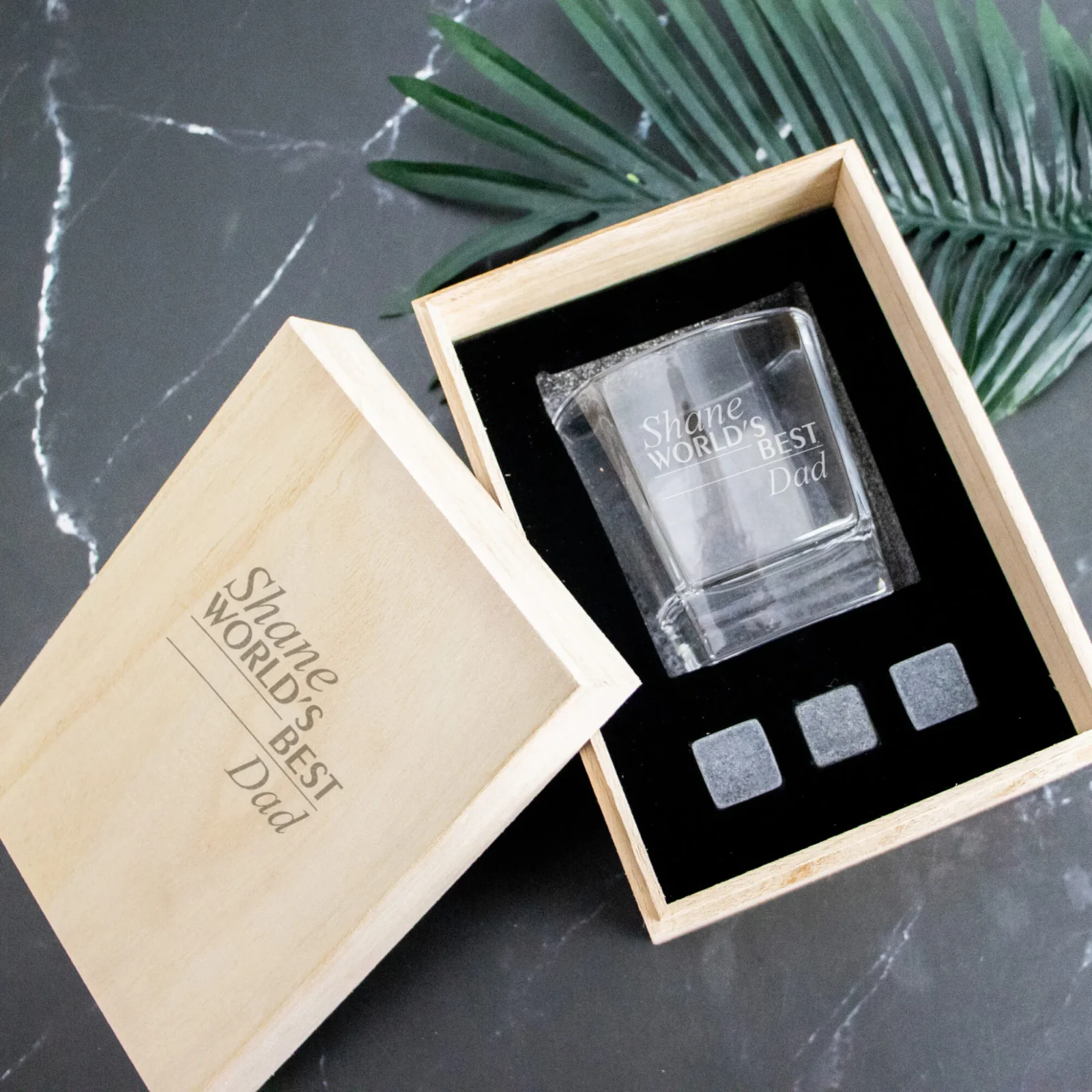 Father's Day Boxed Scotch Glass Set with Whiskey Stones