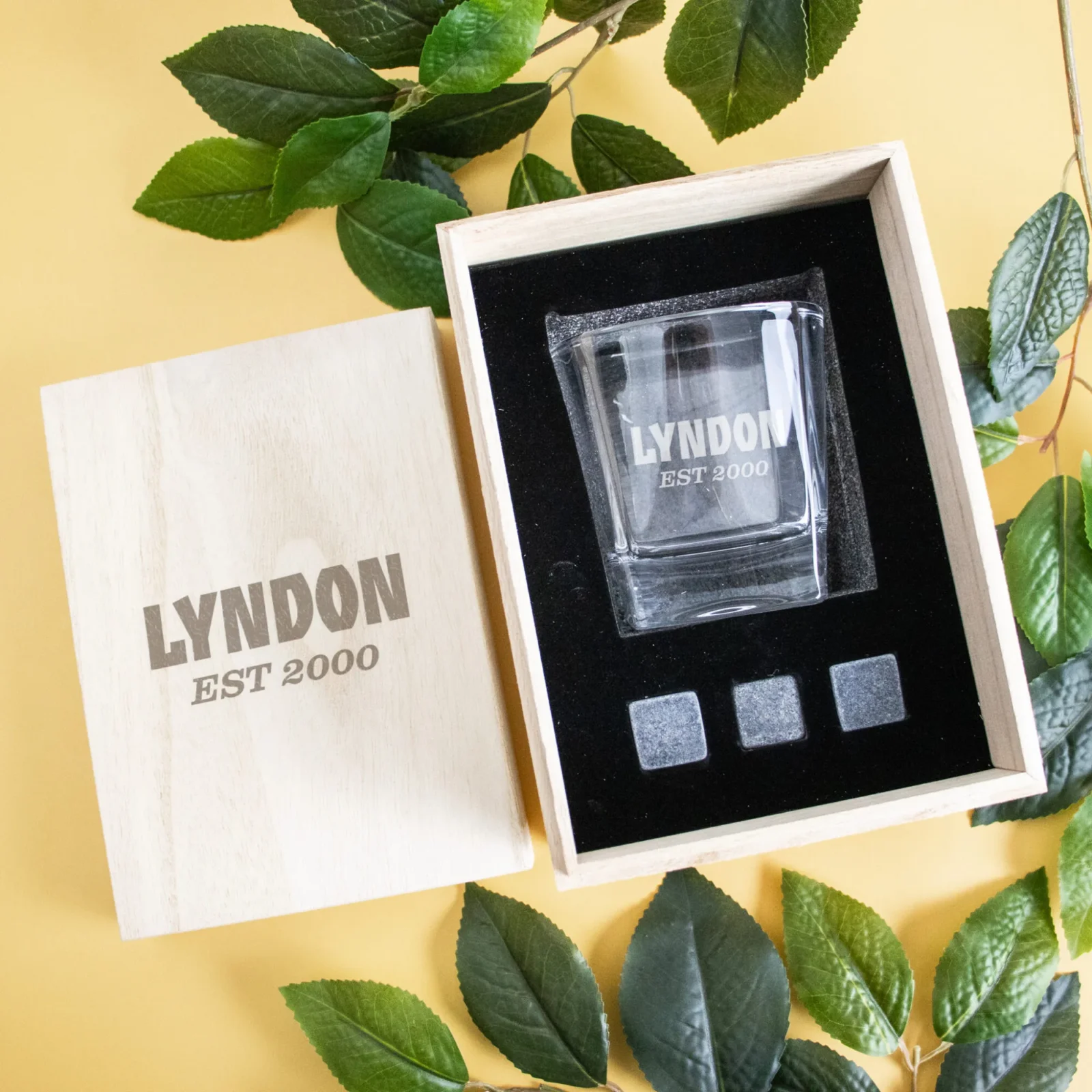 Birthday Boxed Scotch Glass Set with Whiskey Stones