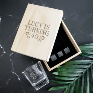 Birthday Boxed Scotch Glass Set with Whiskey Stones