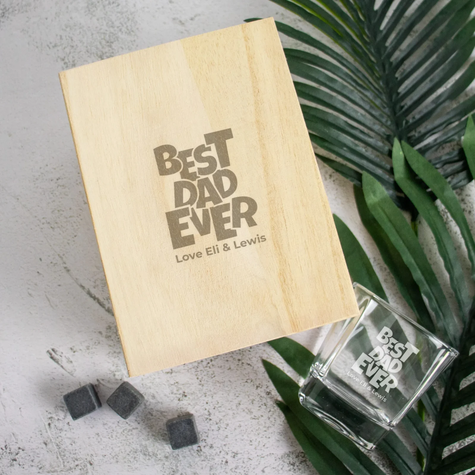 Father's Day Boxed Scotch Glass Set with Whiskey Stones